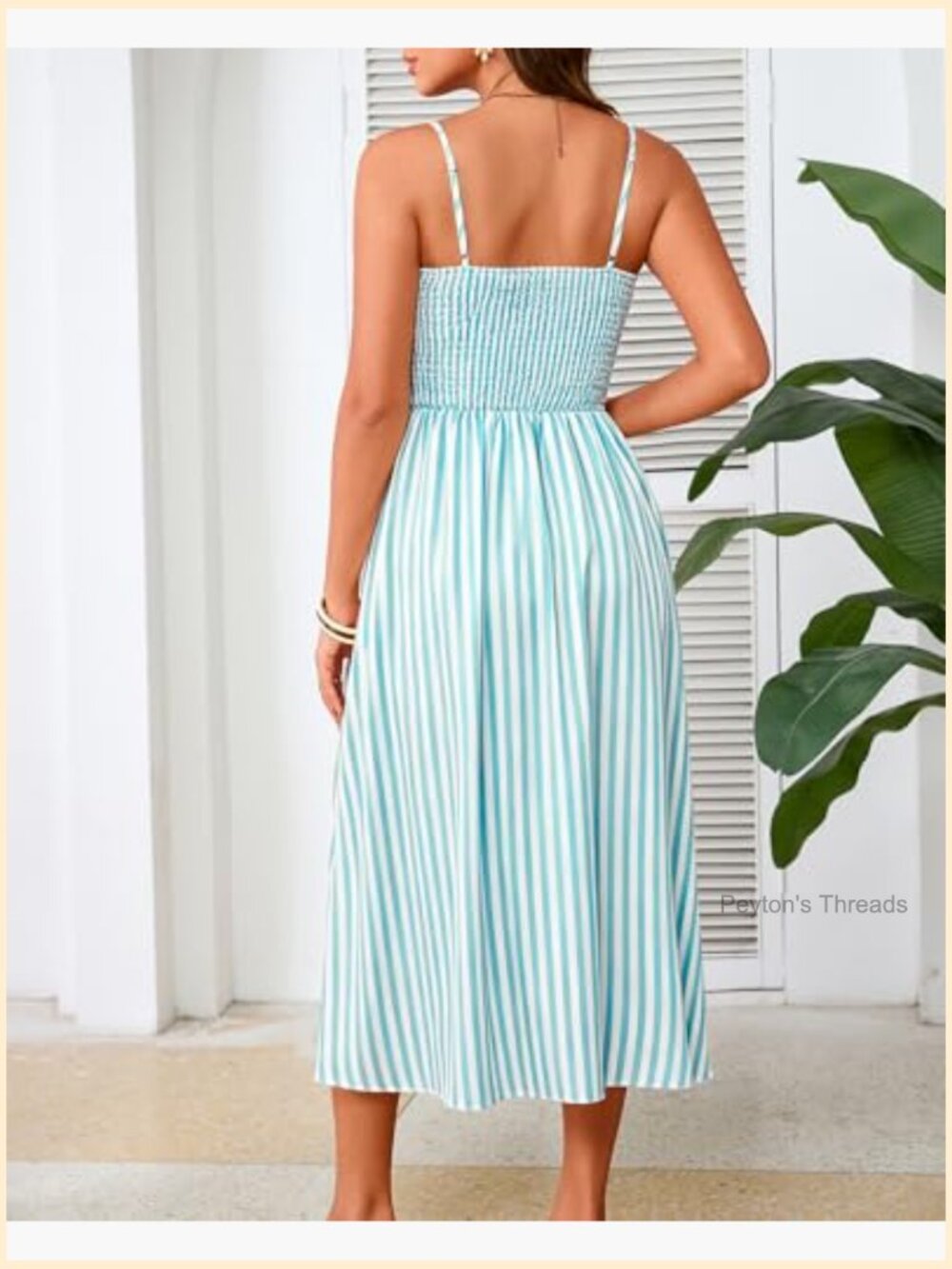 Women Satin Maxi Dress Ruched Sundress with Pockets Slit Adjustable Spaghetti - Picture 7 of 7